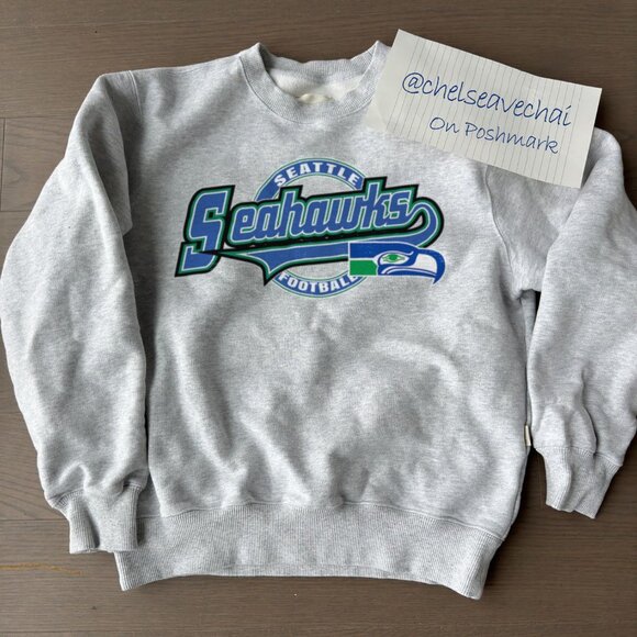 Vintage Seattle Seahawks Football Sweatshirt 90s NFL Seattle Seahawks Shirt tee - Picture 1 of 2